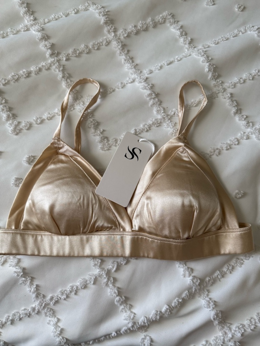 Silky Triangle Bralette in Champagne - Brand: